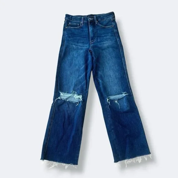 Judy Blue 5/27 High Waist Tummy Control JB88869 Straight Jeans Dark Crop Stretch - Picture 2 of 8